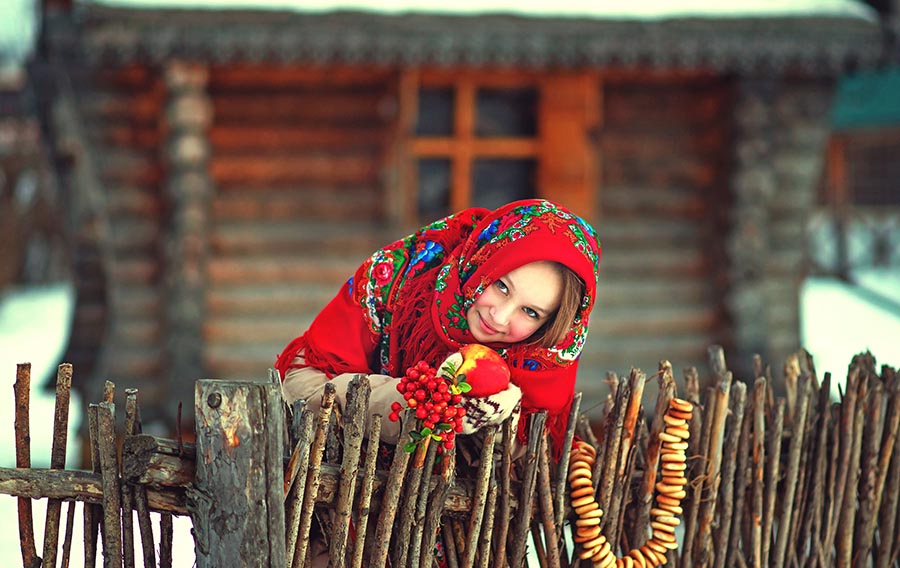 Sexy girl Women in Slavic costumes in Amritsar