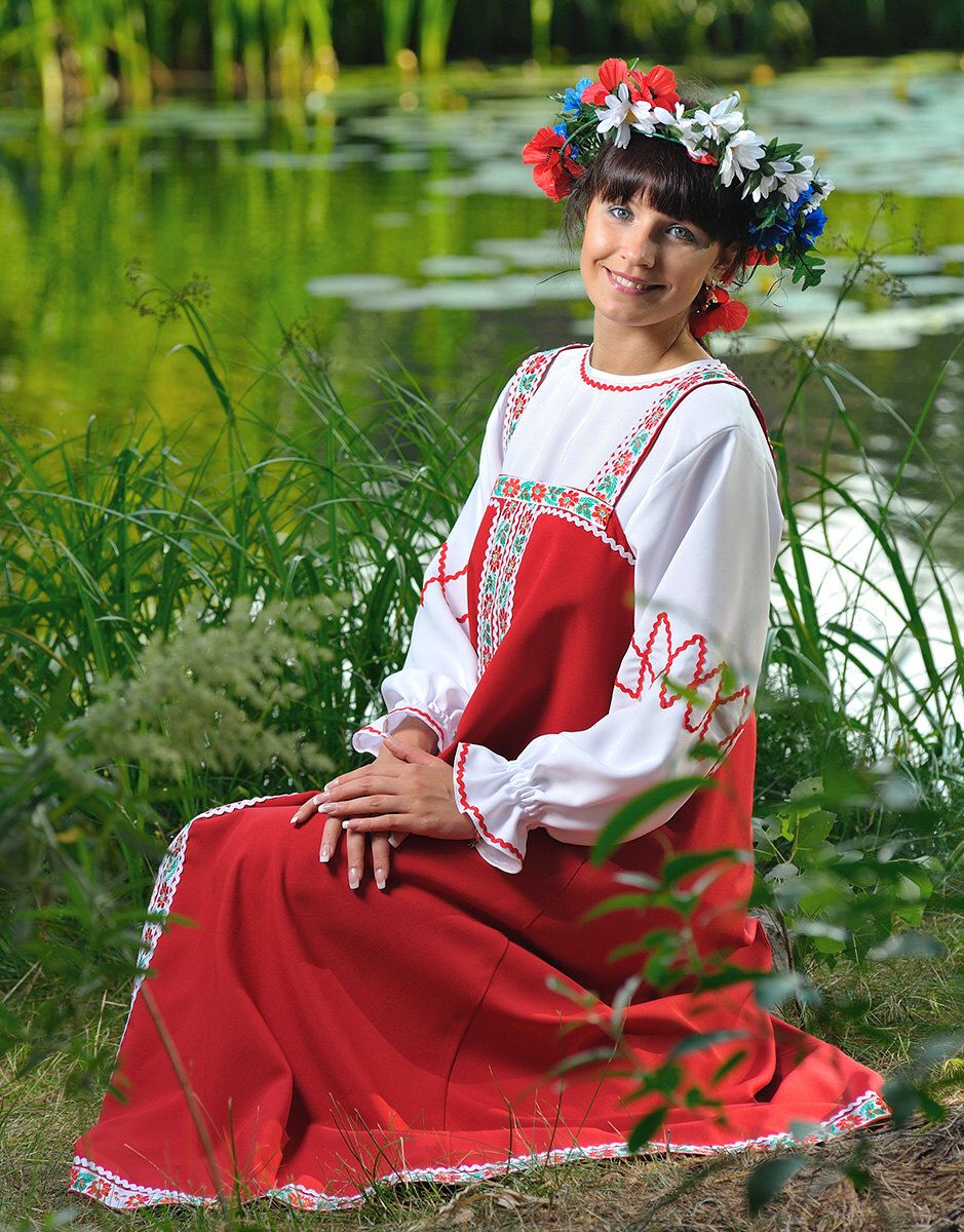 Beautiful girl Girls in Slavic costumes in Amritsar